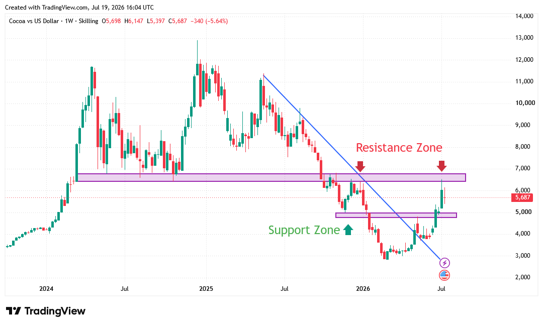 You are currently viewing Cocoa Faces Key Weekly Resistance as Bullish Recovery Continues